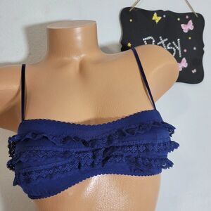 1480 VICTORIA'S SECRET  Blue Crop Bralette Size Small NWT